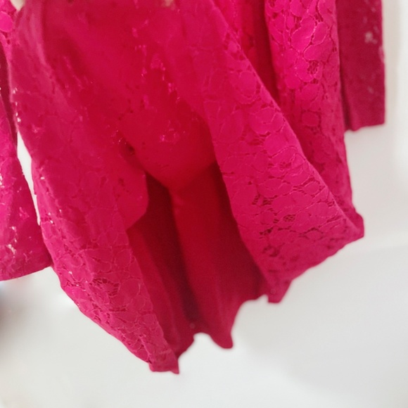 H&M Girls Red Lace Lined Dress Long Sleeves Size 8-10 yrs - Picture 4 of 6